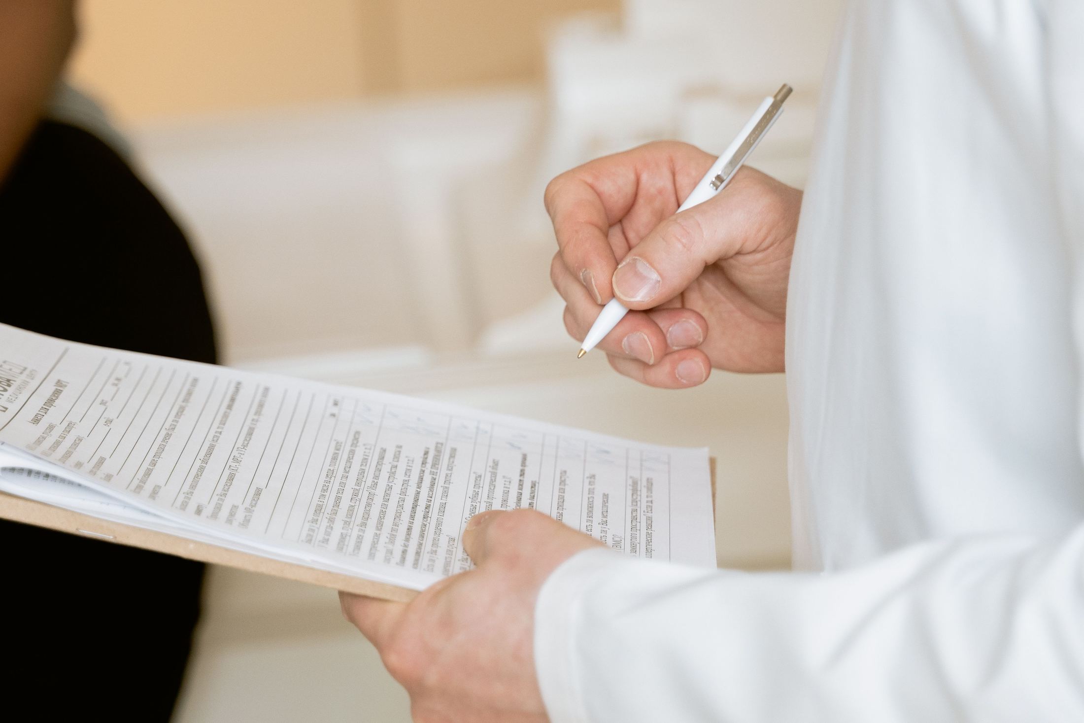 A provider reviewing lab results with a patient