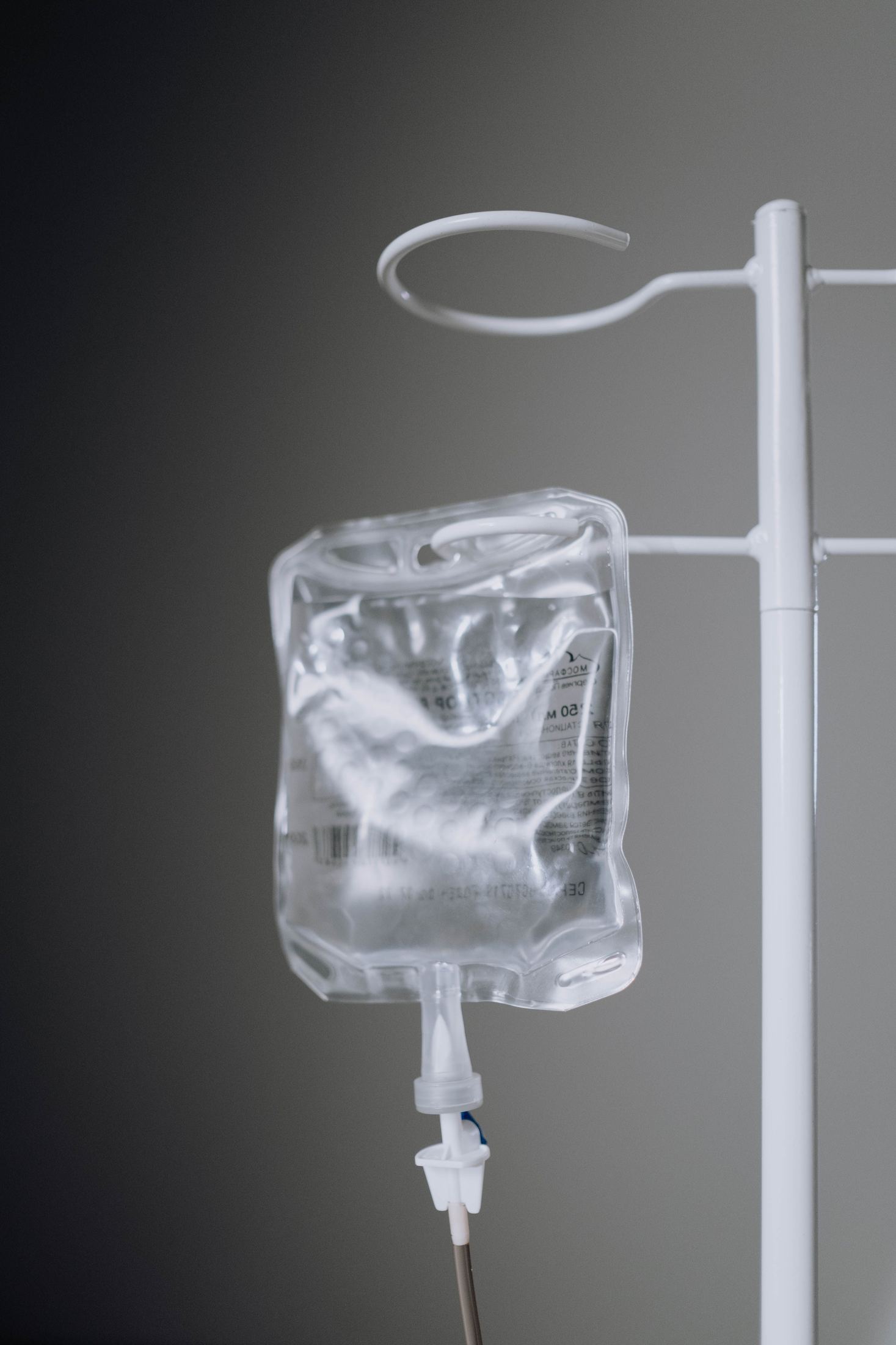 IV vitamin therapy drip bag on a stand